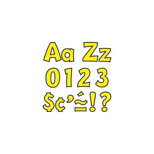 Trend Playful Uppercase/Lowercase Ready Letters - 4" Height x 9" Length - Yellow - 216 / Pack