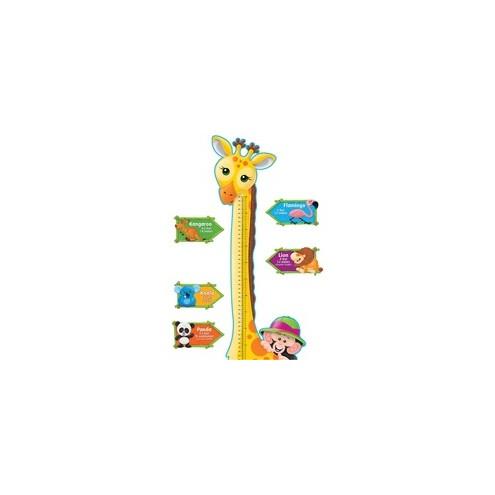 Trend Giraffe Growth Chart Bulletin Board Set - Animal Theme/Subject - 1, 2, 5 (Giraffe, Monkey, Animal) Shape - 60" Height x 18" Length - Multicolor - 1 / Set