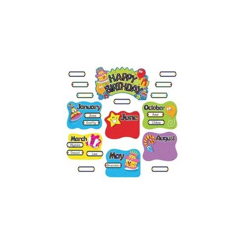 Trend Birthday Festival Mini Bulletin Board Set - Festival, Birthday Theme/Subject - 31, 12 (Month Heading) Shape - Multicolor - 1 Set