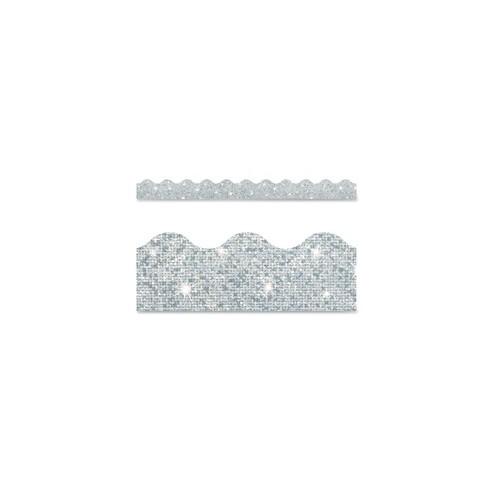 Trend Sparkle Board Trimmers - (Rectangle Topped With Waves) Shape - Pin-up - 0.10" Height x 2.25" Width x 390" Length - Silver - Paper - 10 / Pack