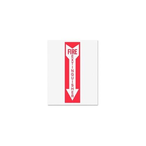 Tarifold Safety Sign Inserts - 6 / Pack - Fire Extinguisher Print/Message - Rectangular Shape - Red Print/Message Color - Tear Resistant, Durable, Water Proof, Long Lasting - White, Red