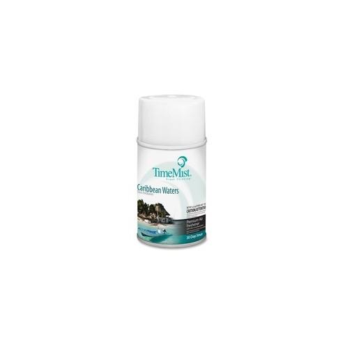 TimeMist Metered 30-Day Caribbean Waters Scent Refill - Spray - 6000 ft³ - 6.6 fl oz (0.2 quart) - Caribbean Waters - 30 Day - 1 Each - Long Lasting, Odor Neutralizer