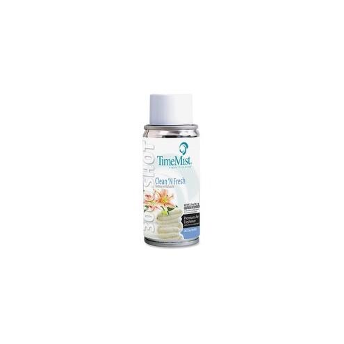 TimeMist Metered System Clean N Fresh Scent Refill - 2.70 oz - Clean and Fresh - 30 Day - 12 / Carton - Odor Neutralizer