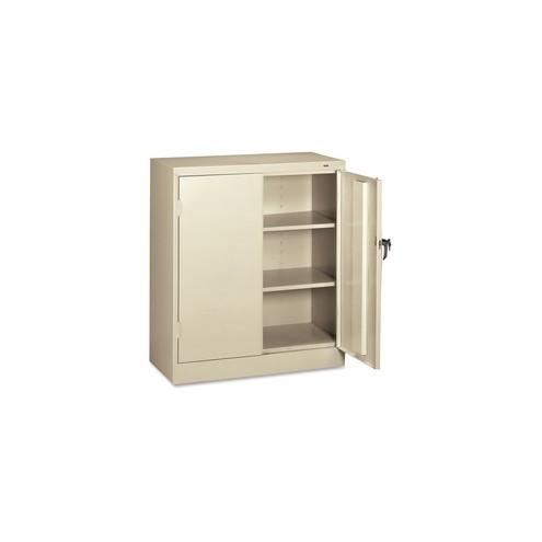 Tennsco Counter-High Storage Cabinet - 36" x 18" x 42" - 2 x Door(s) - Security Lock - Putty - Recycled