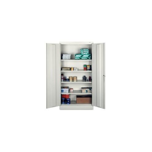 Tennsco Full-Height Standard Storage Cabinet - 36" x 18" x 72" - 2 x Door(s) - Security Lock, Welded, Reinforced, Hinged Door - Light Gray - Chrome - Recycled