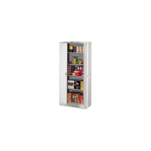 Tennsco Full-Height Deluxe Storage Cabinet - 36" x 24" x 78" - 2 x Door(s) - Security Lock, Leveling Glide - Light Gray - Powder Coated - Steel - Recycled