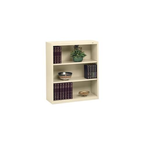 Tennsco Welded Bookcase - 34.5" x 13.5" x 40" - 3 x Shelf(ves) - 360 lb Load Capacity - Putty - Steel - Recycled