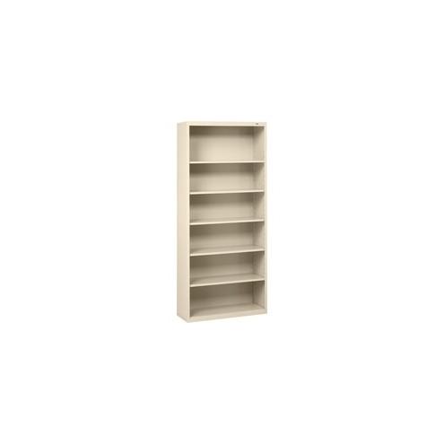 Tennsco Welded Bookcase - 34.5" x 13.5" x 78" - 6 x Shelf(ves) - 720 lb Load Capacity - Putty - Steel - Recycled