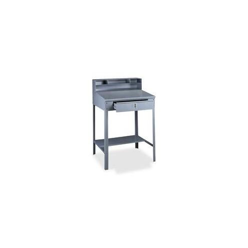 Tennsco Open Style Forman's Desk - Rectangle Top - 39" Table Top Length x 34.50" Table Top Width - 53" Height - Assembly Required - Medium Gray - Steel