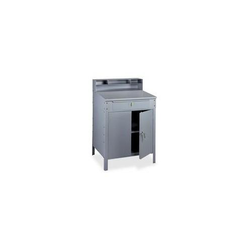 Tennsco Foreman's Closed Style Desk - Rectangle Top - 39" Table Top Length x 34.50" Table Top Width - 53" Height - Assembly Required - Medium Gray - Steel