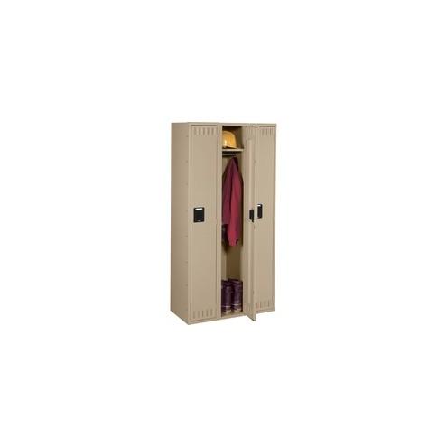 Tennsco Single-Tier 3-Wide Steel Lockers - Overall Size 72" x 36" x 18" - Sand - Steel, Metal