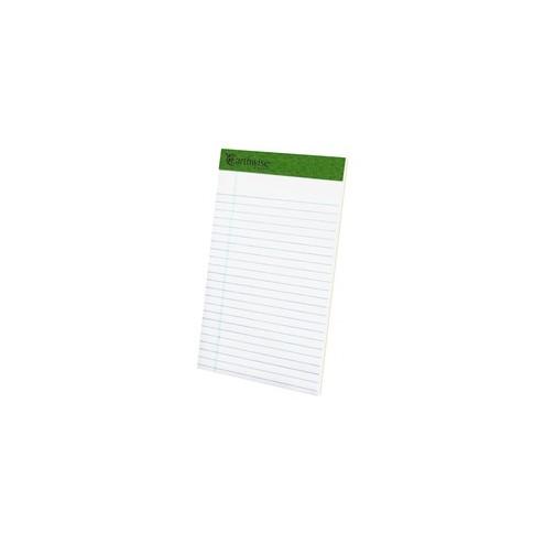 TOPS Recycled Perforated Jr. Legal Rule Pads - 50 Sheets - 0.28" Ruled - 15 lb Basis Weight - 5" x 8" - Environmentally Friendly, Perforated - Recycled