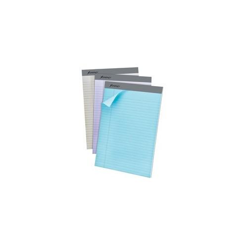 Ampad Pastel Legal - ruled Perforated Pads - Letter - 50 Sheets - 0.34" Ruled - 15 lb Basis Weight - 8 1/2" x 11" - Micro Perforated - 6 / Pack