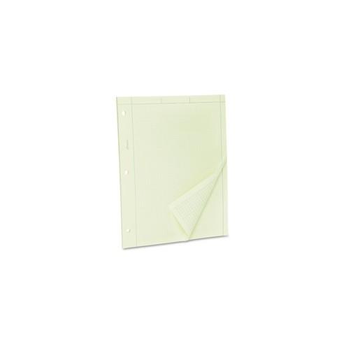 TOPS Green Tint Engineer's Quadrille Pad - Letter - 100 Sheets - Both Side Ruling Surface - Ruled - 15 lb Basis Weight - 8 1/2" x 11" - Green Tint Paper - Hole-punched - 100 / Pad
