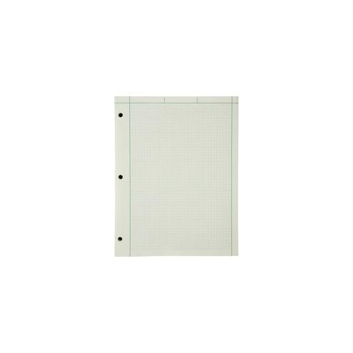 Ampad Green Tint Engineer's Quadrille Pad - Letter - 200 Sheets - Both Side Ruling Surface - Ruled - 15 lb Basis Weight - 8 1/2" x 11" - Green Tint Paper - Chipboard Backing - 200 / Pad