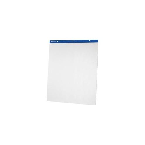 Ampad Plain Perforated Easel Pads - 50 Sheets - Plain - 27" x 34" - White Paper - Mediumweight, Pinhole Perforated, Easy Tear, Chipboard Backing - Recycled - 2 / Carton