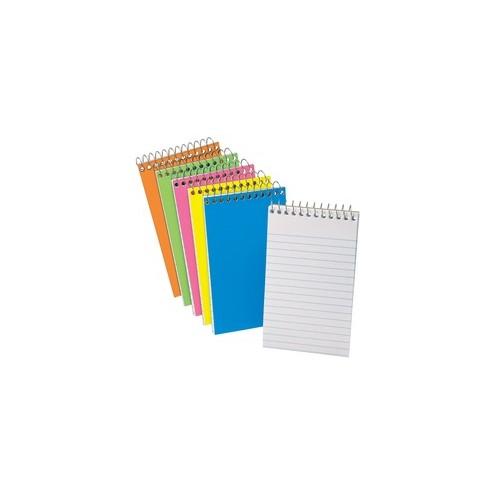 Ampad Glow Mini Memo Book - Spiral Bound - 15 lb Basis Weight - 3" x 5" - Glow Pink, Glow Blue, Glow Orange, Glow Green, Glow Yellow Cover - Compact - 1Each