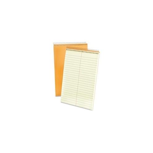 Ampad Greentint Steno Notebook - 80 Sheets - Wire Bound - 0.34" Ruled - 15 lb Basis Weight - 6" x 9" - Green Tint Paper - Rigid, Chipboard Backing - 1Each