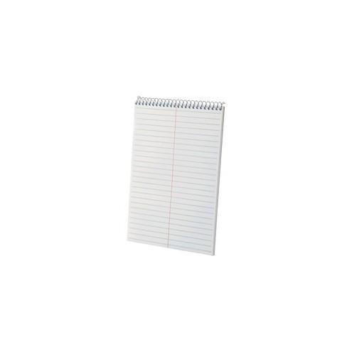 Ampad Gregg-ruled White Steno Book - 80 Sheets - Wire Bound - Ruled - 15 lb Basis Weight - 6" x 9" - White Paper - Chipboard Cover - Chipboard Backing, WireLock, Snag Resistant - 1Each
