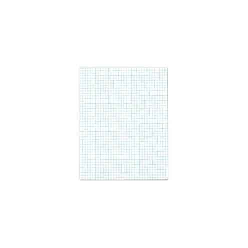 TOPS 4 x 4 Ruled Quadrille Pads - Letter - 50 Sheets - Both Side Ruling Surface - Ruled Blue Margin - 20 lb Basis Weight - 8 1/2" x 11" - White Paper