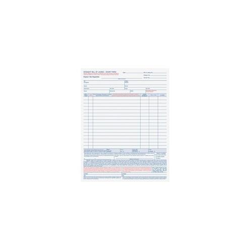 TOPS Bill-of-Lading Snap off 4-part Form Sets - 4 PartCarbonless Copy - 11 7/16" x 8 1/2" Sheet Size - White Sheet(s) - Light Blue, Blue, Red Print Color - 50 / Pack