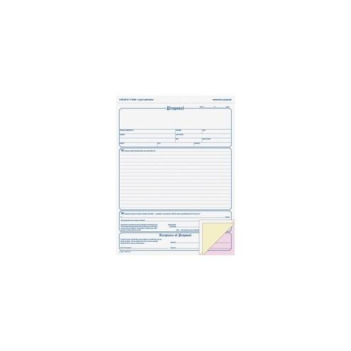 TOPS In Triplicate Proposal Form - 3 PartCarbonless Copy - 8 1/2" x 11" Sheet Size - White, Canary, Pink - Blue Print Color - 50 / Pack
