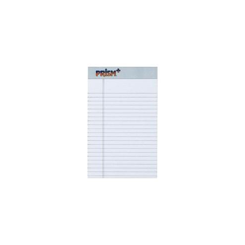 TOPS Prism Plus Legal Pads - Jr.Legal - 50 Sheets - 0.28" Ruled - 16 lb Basis Weight - 5" x 8" - Gray Paper - Perforated, Hard Cover, Rigid, Easy Tear - 12 / Pack