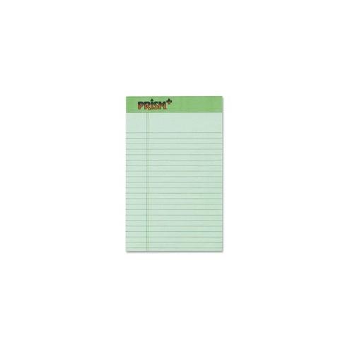 TOPS Prism Plus Legal Pads - 50 Sheets - Strip - 16 lb Basis Weight - 5" x 8" - 8" x 5" - Green Paper - Perforated, Rigid, Heavyweight, Bleed Resistant, Acid-free, Unpunched - 12 / Pack