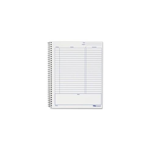 TOPS Noteworks Project Planner - 6 3/4" x 8 1/2" White Sheet - Wire Bound - Poly, Plastic, Chipboard - Metallic Gold - Perforated, Acid-free, Tear-off, Snag Resistant - 1 Each