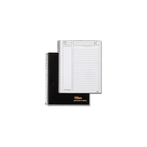 Tops 63827 Journal Entry Notetaking Planner Pad - 84 Sheets - Wire Bound - 20 lb Basis Weight - 6 3/4" x 8 1/2" - White Paper - Black Cover - Perforated, Unpunched - 1Each