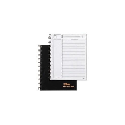 TOPS Action Planner - Action - Julian Dates - 6 3/4" x 8 1/2" Sheet Size - Wire Bound - Chipboard - Black - Perforated - 1 Each
