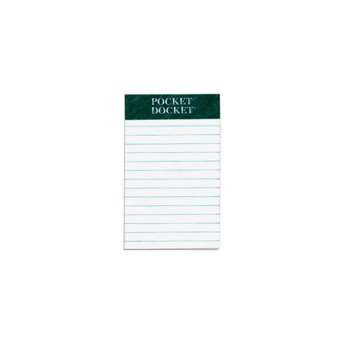 TOPS Miniature Jr. Ruled Legal Pads - 50 Sheets - 0.28" Ruled - 16 lb Basis Weight - 3" x 5" - White Paper - Hard Cover, Perforated - 12 / Pack