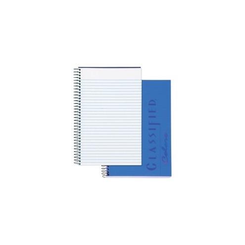 TOPS Classified Business Notebooks - 100 Sheets - 20 lb Basis Weight - 5 1/2" x 8 1/2" - Indigo Paper - Indigo Cover - Plastic Cover - Heavyweight, Perforated, Hard Cover - 1Each