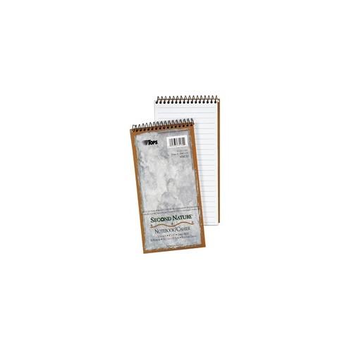 TOPS Second Nature 100% Recycled Steno Book - 70 Sheets - Coilock - Gregg Ruled - 4" x 8" - White Paper - Subject - Recycled - 1Each