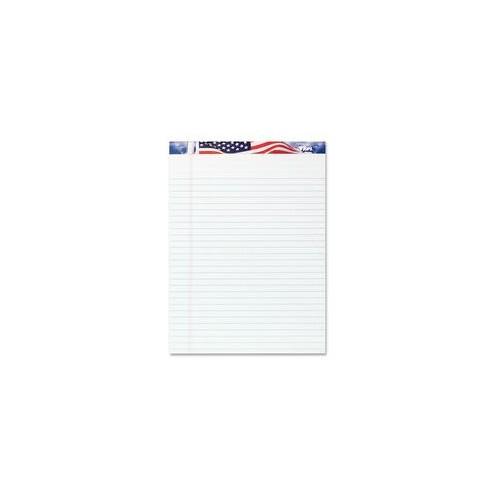 TOPS American Pride Writing Tablets - 50 Sheets - Strip - 0.34" Ruled - 16 lb Basis Weight - 8 1/2" x 11 3/4" - White Paper - Perforated, Bleed Resistant - 3 / Pack