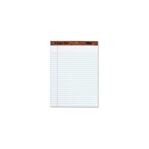 TOPS Letr-trim Perforated Legal Pads - 50 Sheets - Double Stitched - 0.34" Ruled - 16 lb Basis Weight - 8 1/2" x 11 3/4" - White Paper - Perforated, Hard Cover - 12 / Dozen