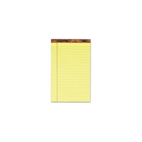 TOPS The Legal Rule Writing Pads - Legal - 50 Sheets - Double Stitched - 0.34" Ruled - 16 lb Basis Weight - 8 1/2" x 14" - Canary Paper - Perforated, Hard Cover, Heavyweight - 1Dozen