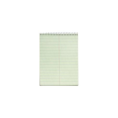 TOPS Green Tint Steno Books - 60 Sheets - Wire Bound - Ruled - 6" x 9" - Green Paper - Hardboard Cover - WireLock - 12 / Pack