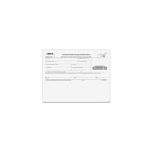 TOPS 1094B Transmittal Tax Form - 25 Sheet(s) - Legal - 11" x 8 1/2" Sheet Size - White Sheet(s) - Black Print Color - 25 / Pack
