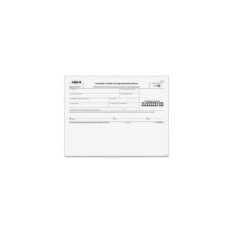 TOPS 1094B Transmittal Tax Form - 25 Sheet(s) - Legal - 11" x 8 1/2" Sheet Size - White Sheet(s) - Black Print Color - 25 / Pack