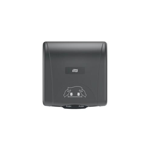 TORK Mini Mechanical Hand Towel Roll Dispenser - Roll Dispenser - 12.5" Height x 11.8" Width x 7.5" Depth - Plastic - Black - Compact, See-Through Cover, Locking Cover