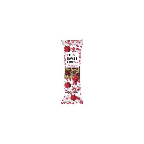 This Saves Lives Dark Chocolate & Cherry Snack - Gluten-free, Non-GMO, Low Sugar, High-fiber - Dark Chocolate & Cherry - Box - 1.40 oz - 12 / Box