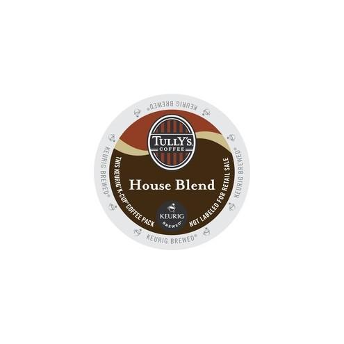 Tully's House Blend Coffee K-Cup - Compatible with Keurig Brewer - Regular - House Blend - Medium - 2.5 oz Per Cup - 30 Pod - 30 / Carton