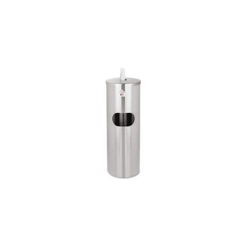 2XL Stainless Steel Stand Wiper Dispenser - 39" Height - Stainless Steel - Stainless Steel - Smudge Resistant