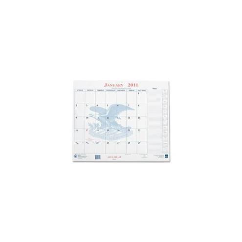 Unicor Top-bound Blotter Calendar Pad - Julian Dates - Monthly - 1.1 Year - January 2011 till January 2012 - 1 Month Single Page Layout - 18" x 22" Sheet Size - Desk Pad - White - Paper - 1 Each