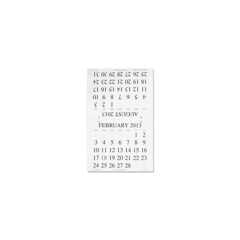 Unicor Wall Calendar - Julian Dates - Monthly - January till December - 3 Month Single Page Layout - 8 1/2" x 11" Sheet Size - White - Perforated, Hole-punched - 10 / Pack