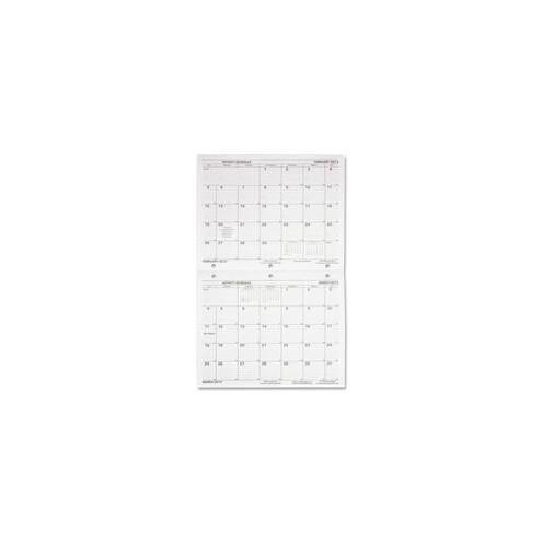 Unicor Flip-Style Activity Calendar - Monthly - 2011 - 2 Month Single Page Layout - 8 1/2" x 11" Sheet Size - Saddle Stitch - White - Notes Area - 10 / Pack