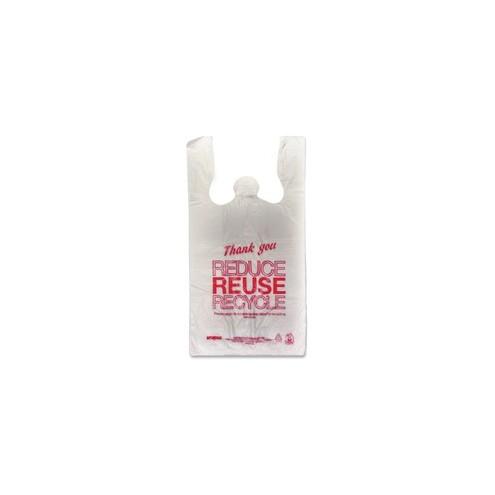 Unistar Plastics Thank You Eco-friendly Bag - 11.50" Width x 21.50" Length x 6.50" Depth - 47 mil (1194 Micron) Thickness - Red - Plastic - 1000/Carton