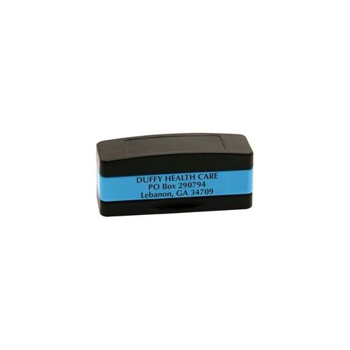 stackSTAMP Custom Pre-Inked Stack Stamp - Custom Message Stamp - 3 Line(s) - 50000 Impression(s) - Aqua - 1 Each
