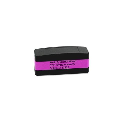 stackSTAMP Custom Pre-Inked Stack Stamp - Custom Message Stamp - 3 Line(s) - 50000 Impression(s) - Fuchsia - 1 Each